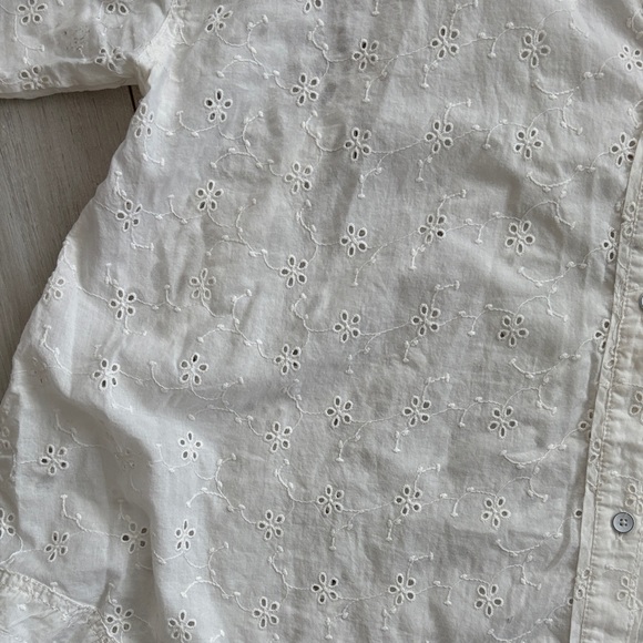 We The Free Mae Washed Eyelet Button Down Shirt size L - Picture 12 of 13